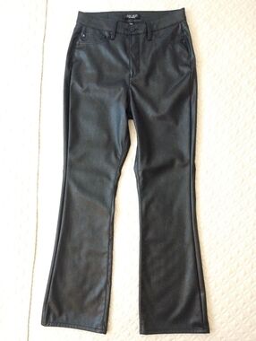 JUDY BLUE faux leather high waist rise tummy control bootcut BLACK Size 9/29